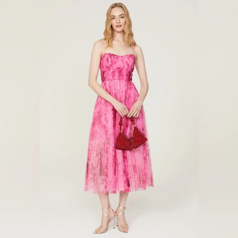 ML Monique Lhuillier Tulle Pink Dress - Picture 12 of 15